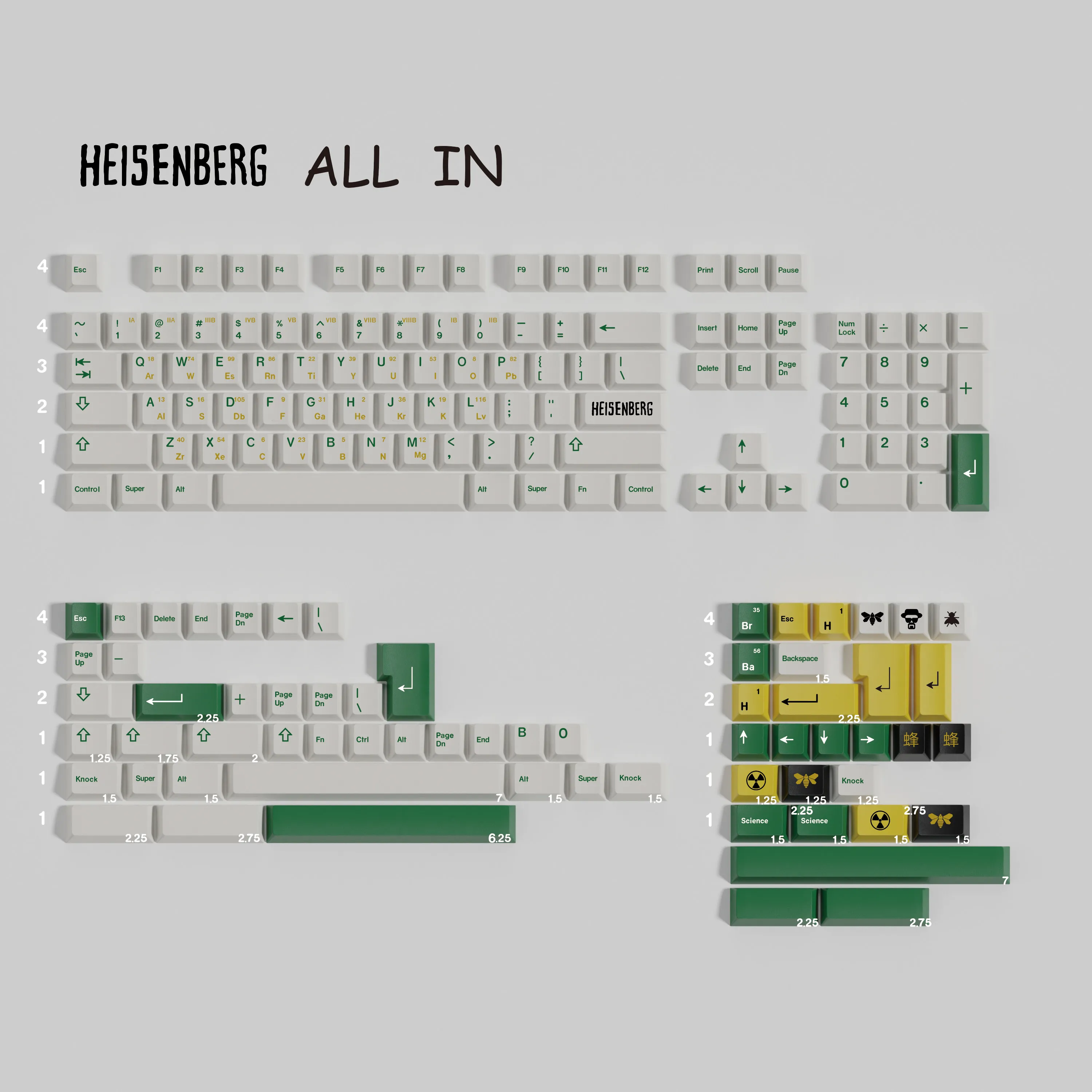 GMK Breaking Bad Heisenburg Keycaps Clone PBT Dye Sublimation Cherry Height for Mechanical Keyboard AULA F75 Ajazz Ak820Pro Game