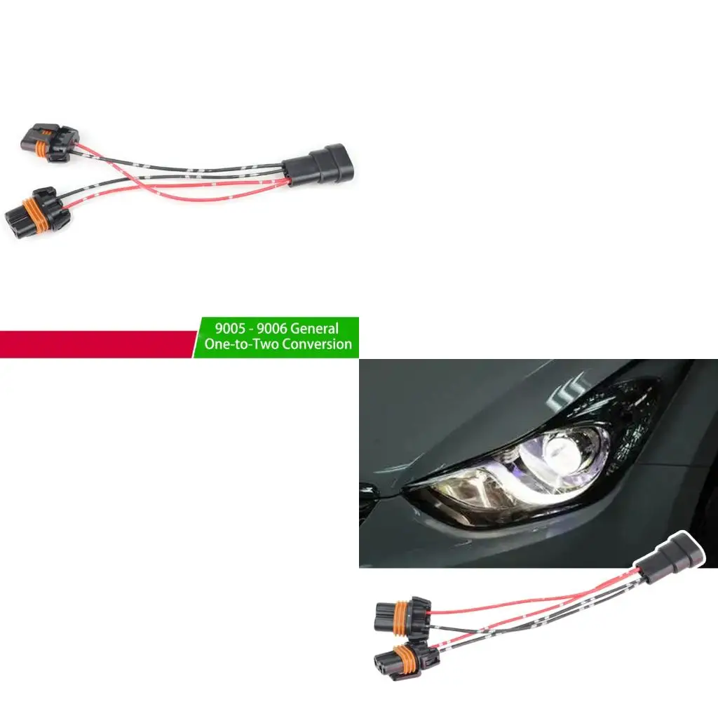 XA6H Universal 9005 9006 HB3 HB4 Female Adapter Harness For Headlight Conversion With High Temperature Resistance