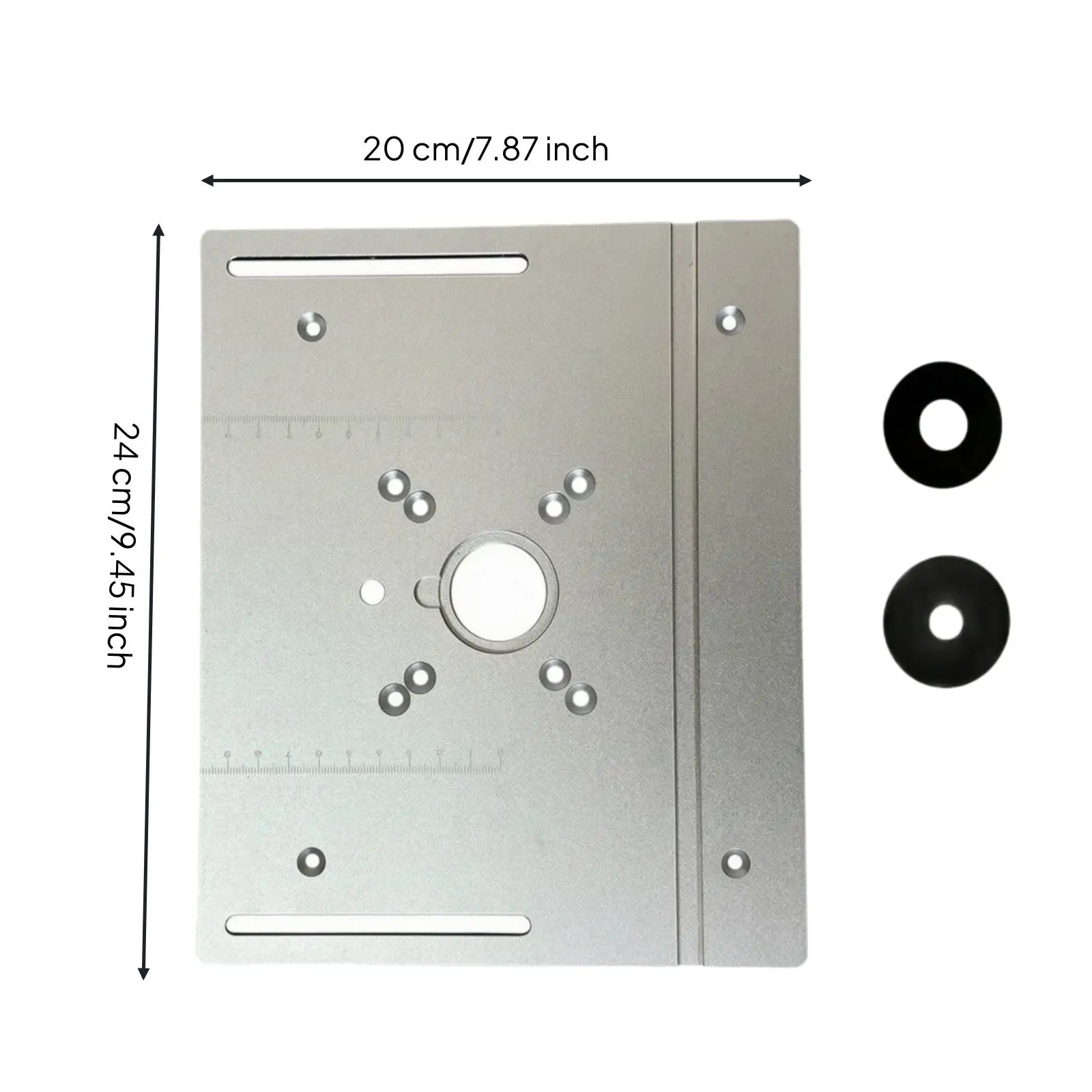Precision Router Table Insert Plate Aluminum Alloy C8 Inverter Plate for Trimming and Edge Forming Workshop Tool