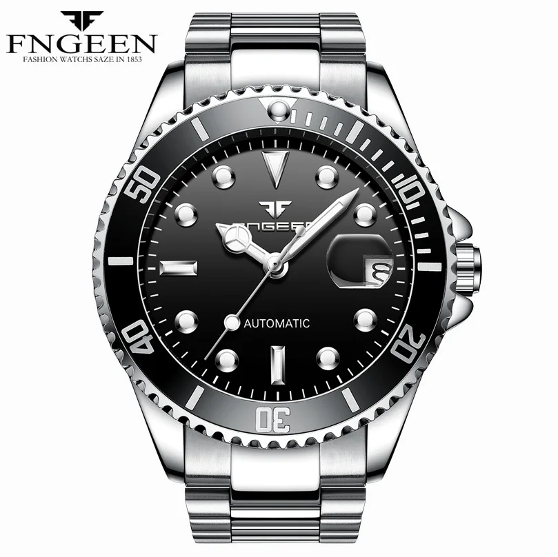 2024 Luxe Merk Mannen Horloge Staal Tourbillon Skelet Mechanische Horloges Lichtgevende Automatische Datum Diamant Fngeen 9001 Polshorloge