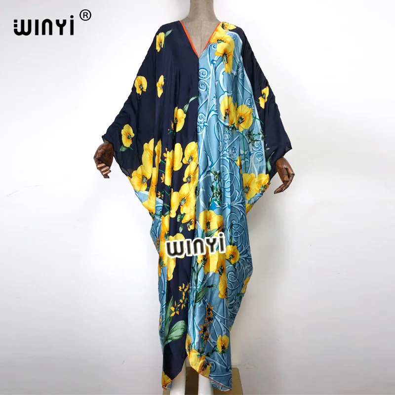 

Maxi sukienka Print Autumn Party Elegant WINYIElegantes Muslim caftan العبايات Robe Gown Broder Riche Sexy Lady Party maxi beach