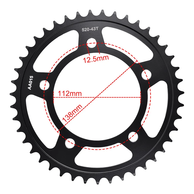 520 41T 43T Rear Sprocket For Honda NC750 CB500 13-21 CBR500 CT700 14-16 CTX700 NC700 12-15 NC CT CTX 700 CB 500