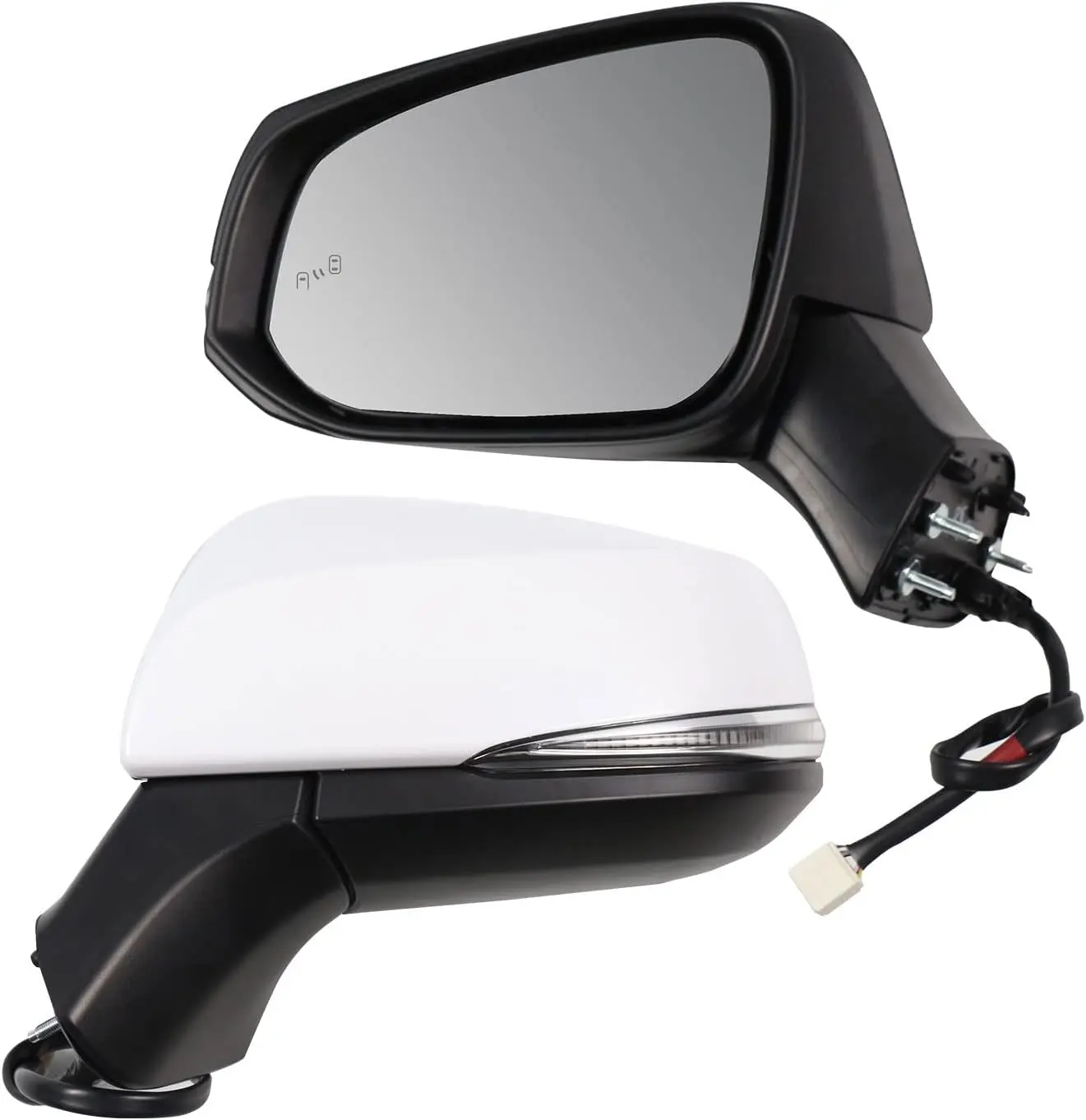 

Car Accessoires 2023 Car Door Mirror Fits for Toyota RAV4 2019 2020 2021White Left Driver Side Mirror with BSM