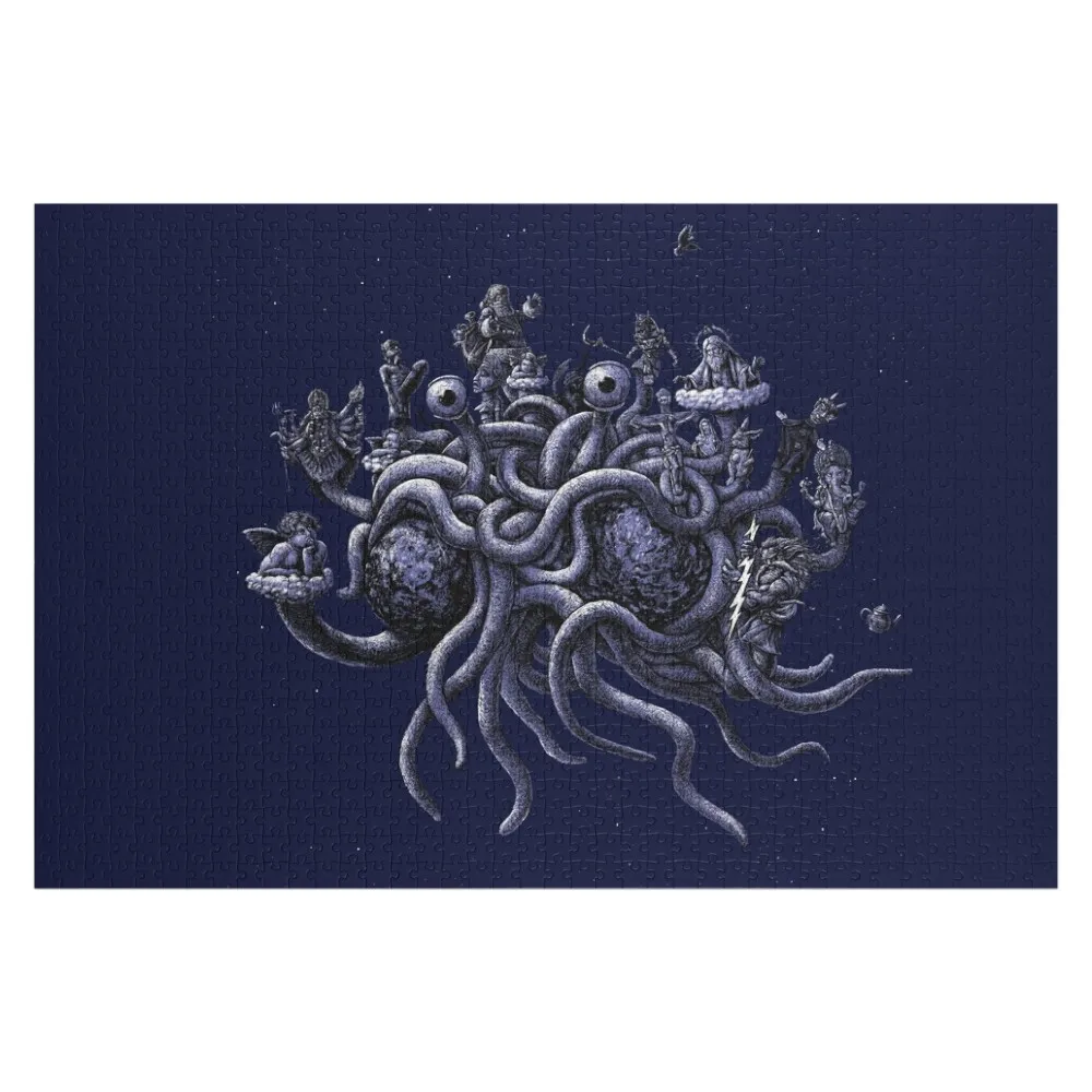 

Деревянный пазл с изображением Летающего монстра из спагетти – FSM – PASTAFARIAN, с возможностью персонализации имени, для детей, фото-пазл