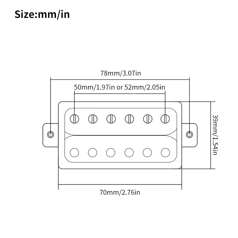 Capa de latão aberta humbucker 6 captador de peça única fixa/6 ajustável para saída de guitarra elétrica estilo lp divisão de bobina de cabo 4c