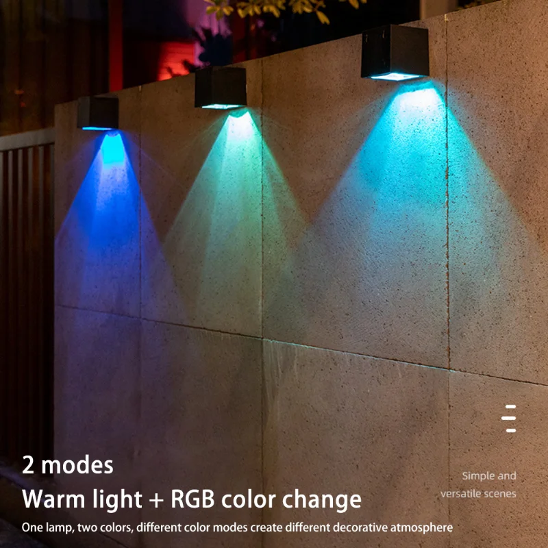 LED Solar Light Outdoor Garden Square Wall Lamp Outdoor Courtyard Garden Fence Lighting Wall Decoration Lamp