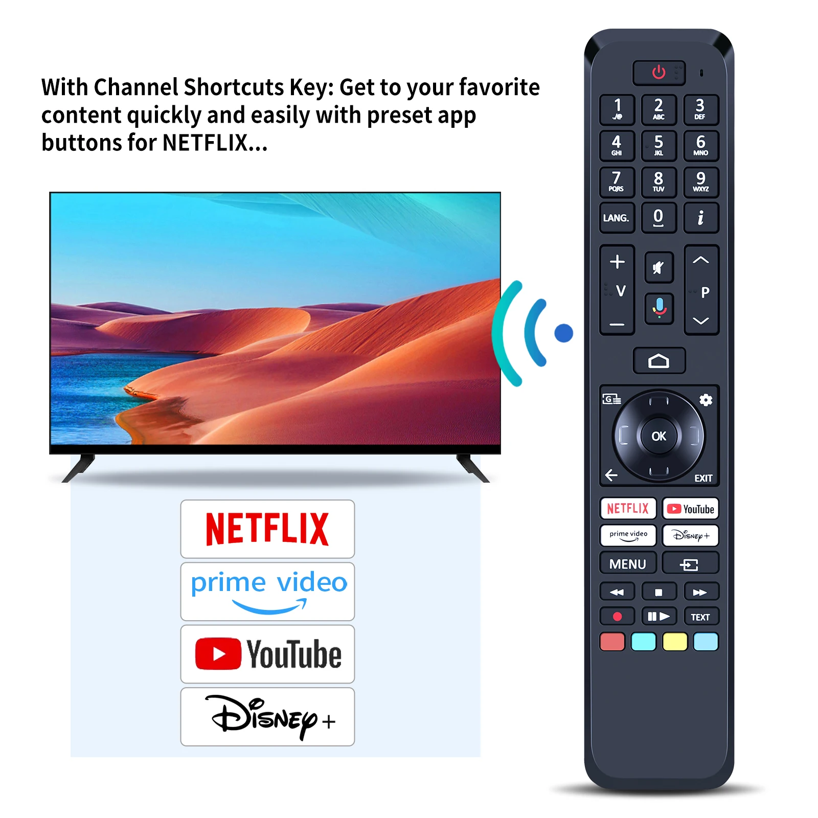 Новый пульт дистанционного управления RC45162 для Telefunken XU55GA660S 4K Ultra HD 55 дюймов Smart LED TV