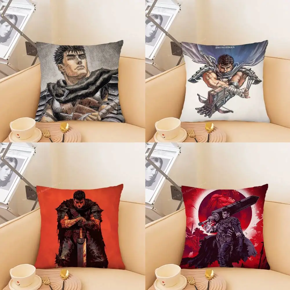 Berserk Guts Anime Pillow Case Fashion Square Pillowcase Bedroom Sofa Room Ins Decoration Leisure