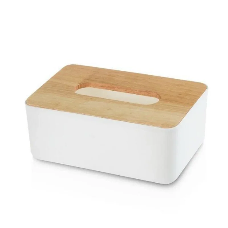 Tissue Box Wooden Cover Toilet Paper Box Solid Wood Napkin Holder Case Simple Stylish Home Car Tissue Paper Dispenser