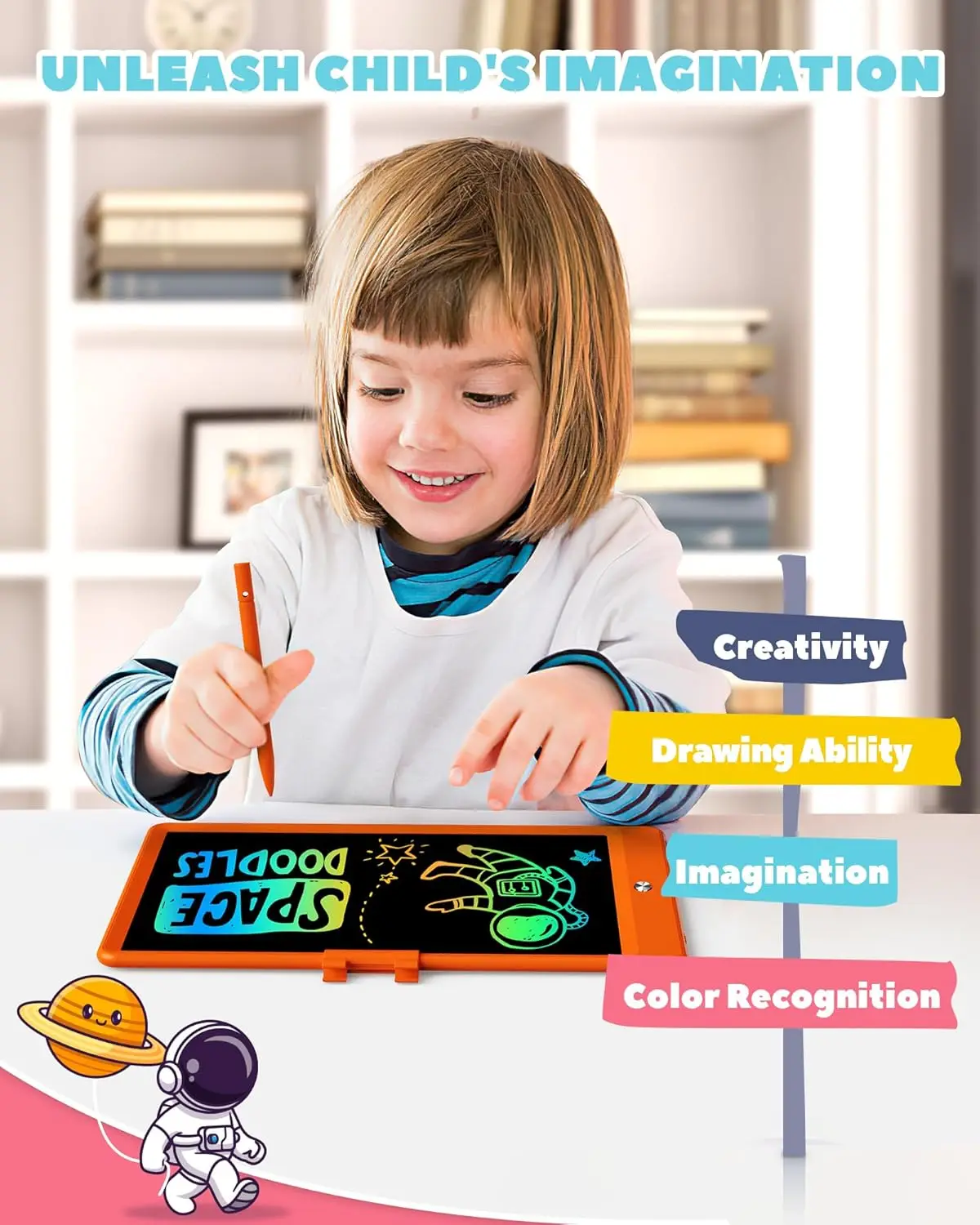 10 Inch Lcd Writing Drawing Tablet for Kids, Erasable Doodle Board Learning Travel Essentials Car Trip Toys