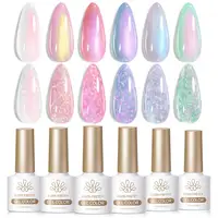 BORN PRETTY 7ml hilo de concha esmalte de uñas en Gel 6 unids/set Ultra brillo blanco perla brillo remojo de Gel UV Kit de barniz para decoración de uñas