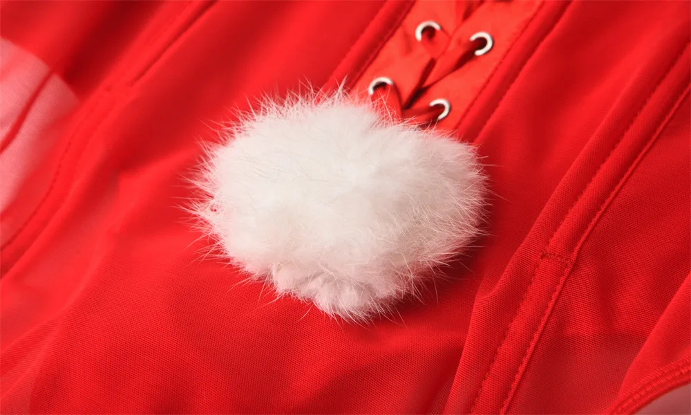 Lencería Sexy y Linda de Conejita, Body Rojo de Una Pieza con Corsé de Encaje y Malla para Fiesta y Club