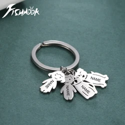 Child Mother Day Kid Personalized Keychain Custom Name Key Chain Boy Girl Dog Cat Gift for Women Men Family Mom Dad Jewelry