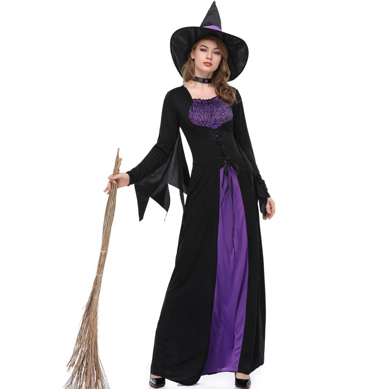 

Multiple Carnival Halloween Witch for Woman Costume Long Classic Pumpkin Roleplay Cosplay Fancy Party Dress Identity V Cosplay