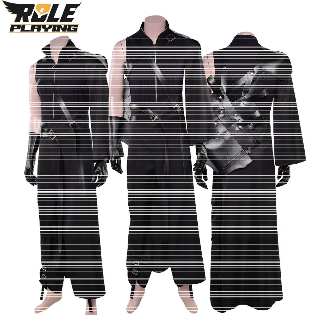 Disguise Game Fantasy VII: Disfraz de Cosplay de Cloud Strife, Pantalones, Guantes, Funda para Pistola Top Gun, Traje para Hombre para Halloween, Carnaval y Fiestas