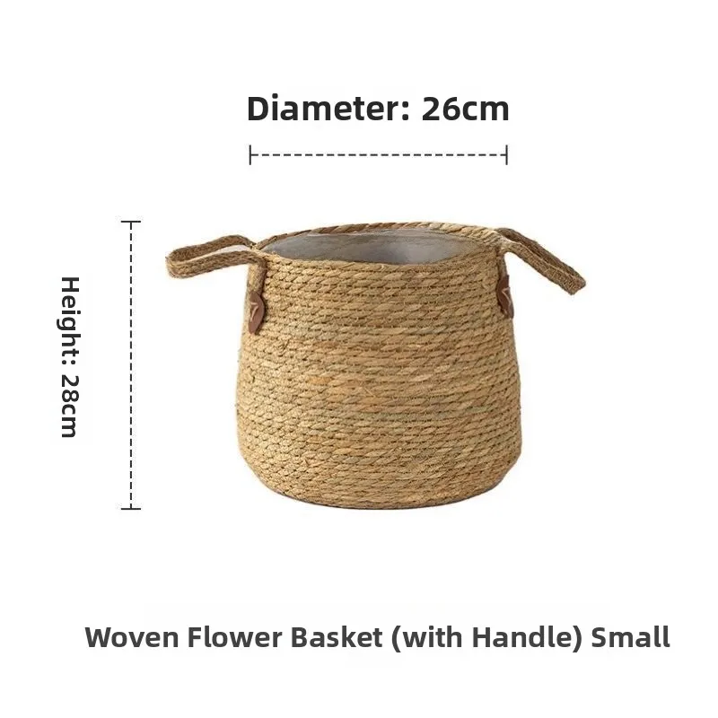 أواني النباتات المنسوجة الشمال Sle الطابق الدائمة سلة كبيرة ديكور المنزل الحمار المنسوجة أواني الزهور النباتية الأواني الراقية #3