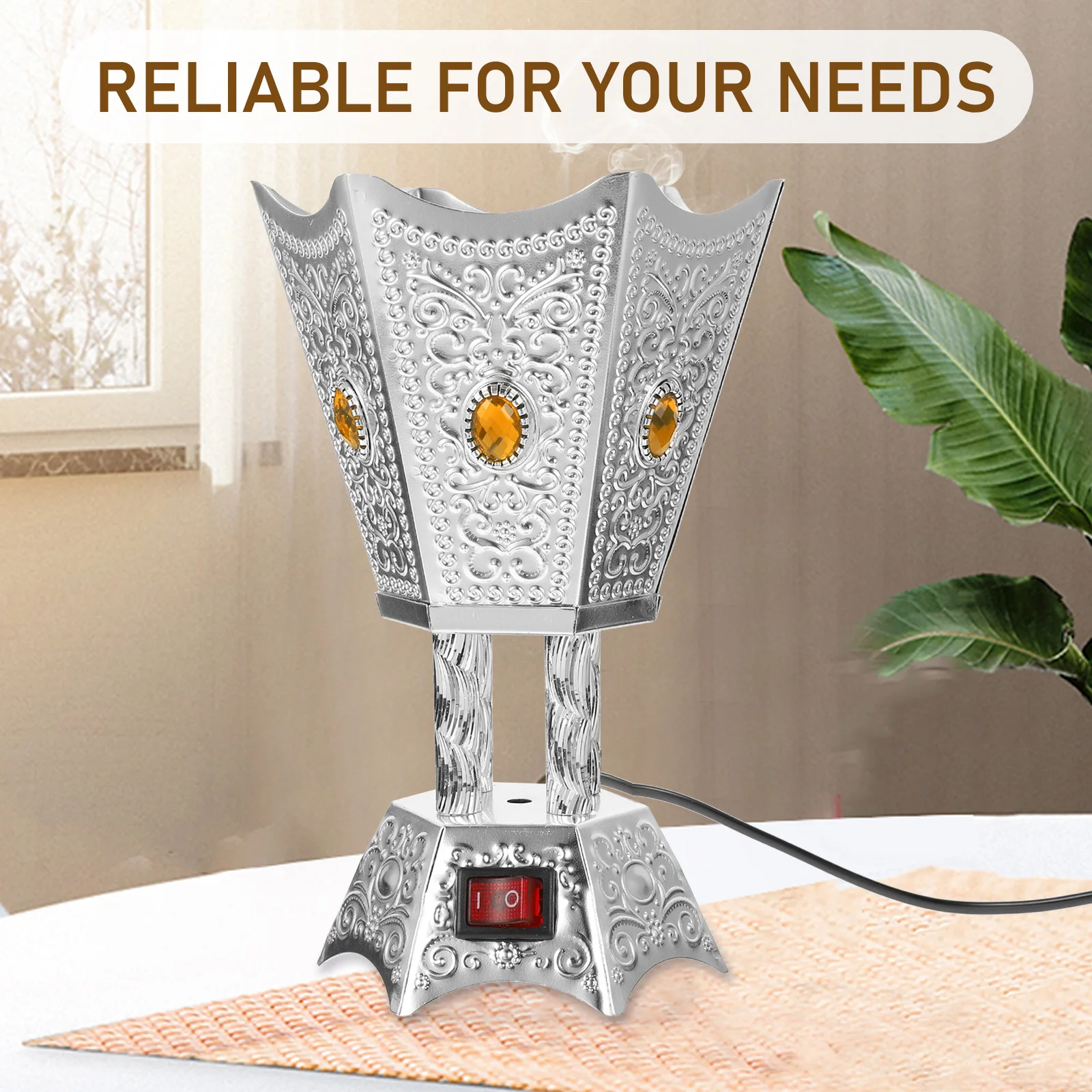 

Electric Incense Burner Metal Plug In Censer Retro Aroma Therapy Burner For Home Decor Vintage Table Ornament