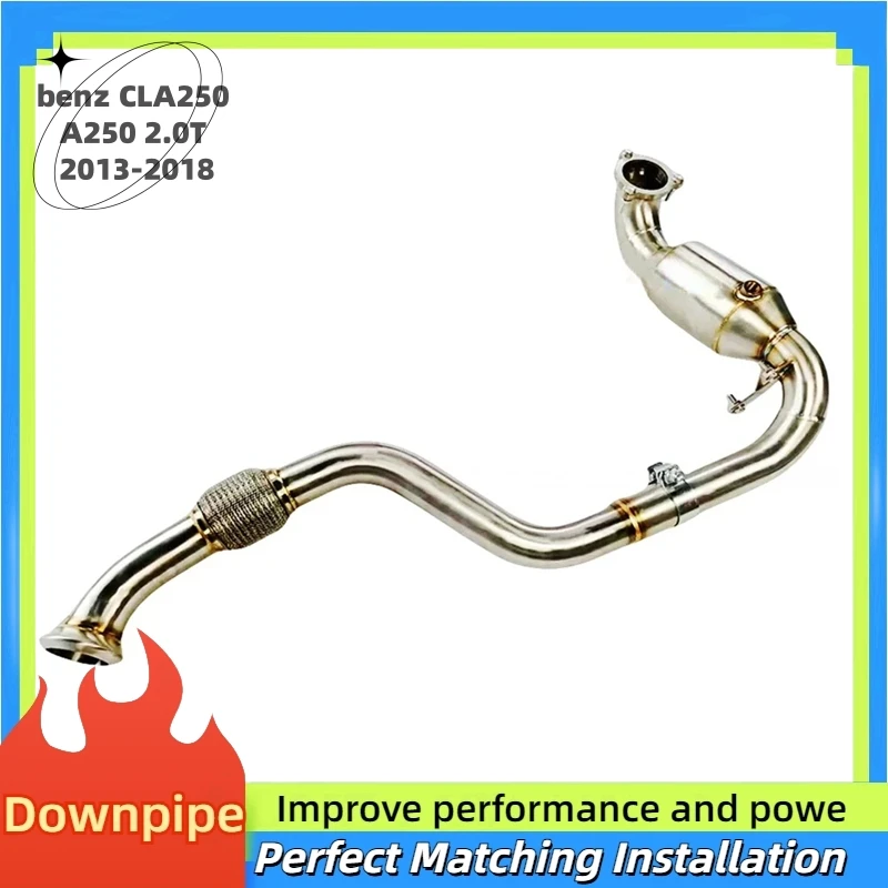 Suitable for Mercedes-benz CLA250 A250 2013-2018 2.0T engine head section high flow exhaust system muffler no cat downpipe