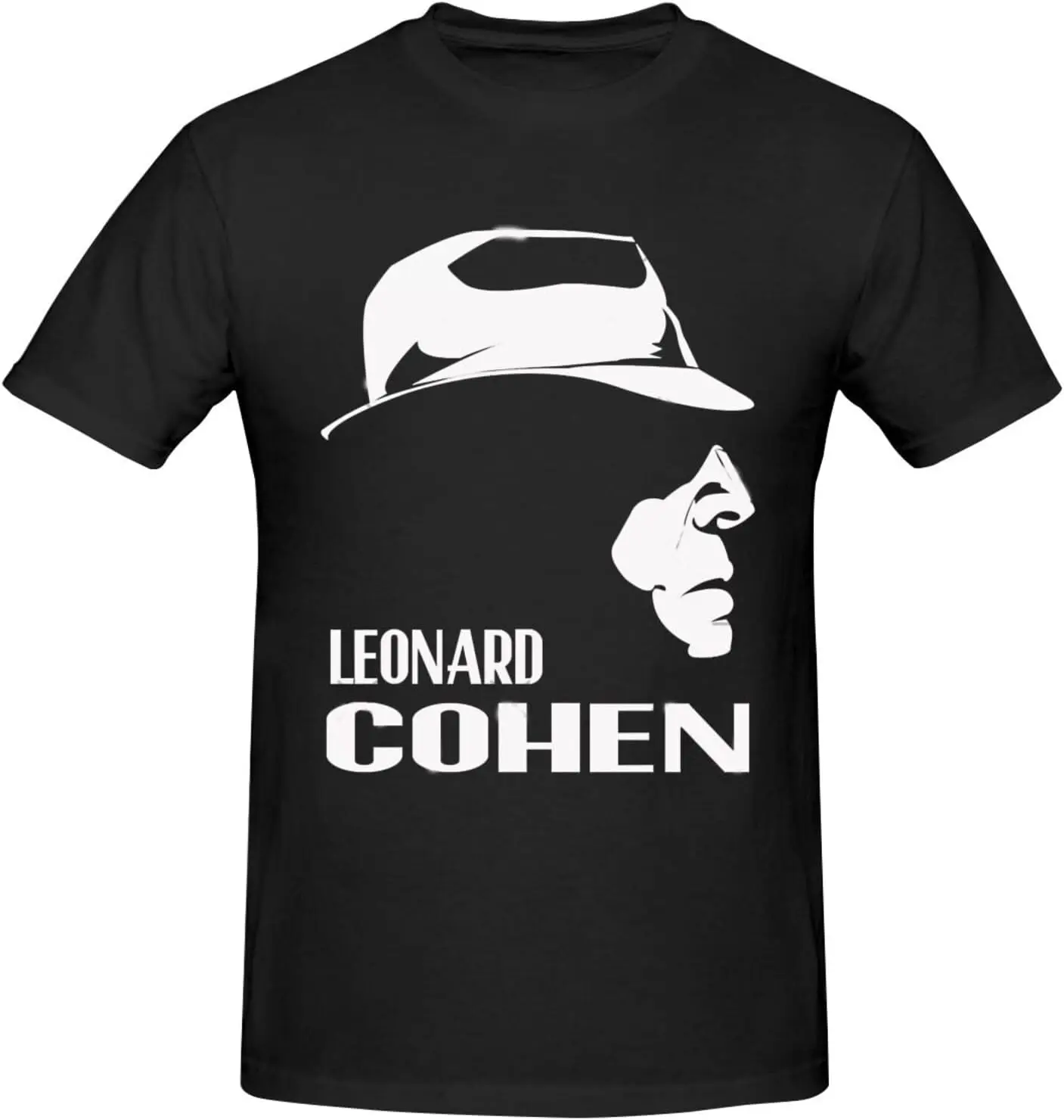 Leonard Muisc Cohen เสื้อยืดผู้ชายแขนสั้น Crewneck รูปแบบลําลองผ้าฝ้ายเสื้อวินเทจ Tops