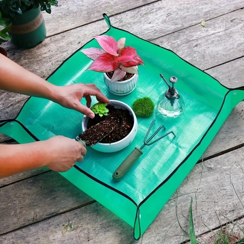 50/66/100cm Planting Mat Gardening Potting Pad Foldable Garden Plant Flower Filling Soil Pot Transplanting Waterproof Mats