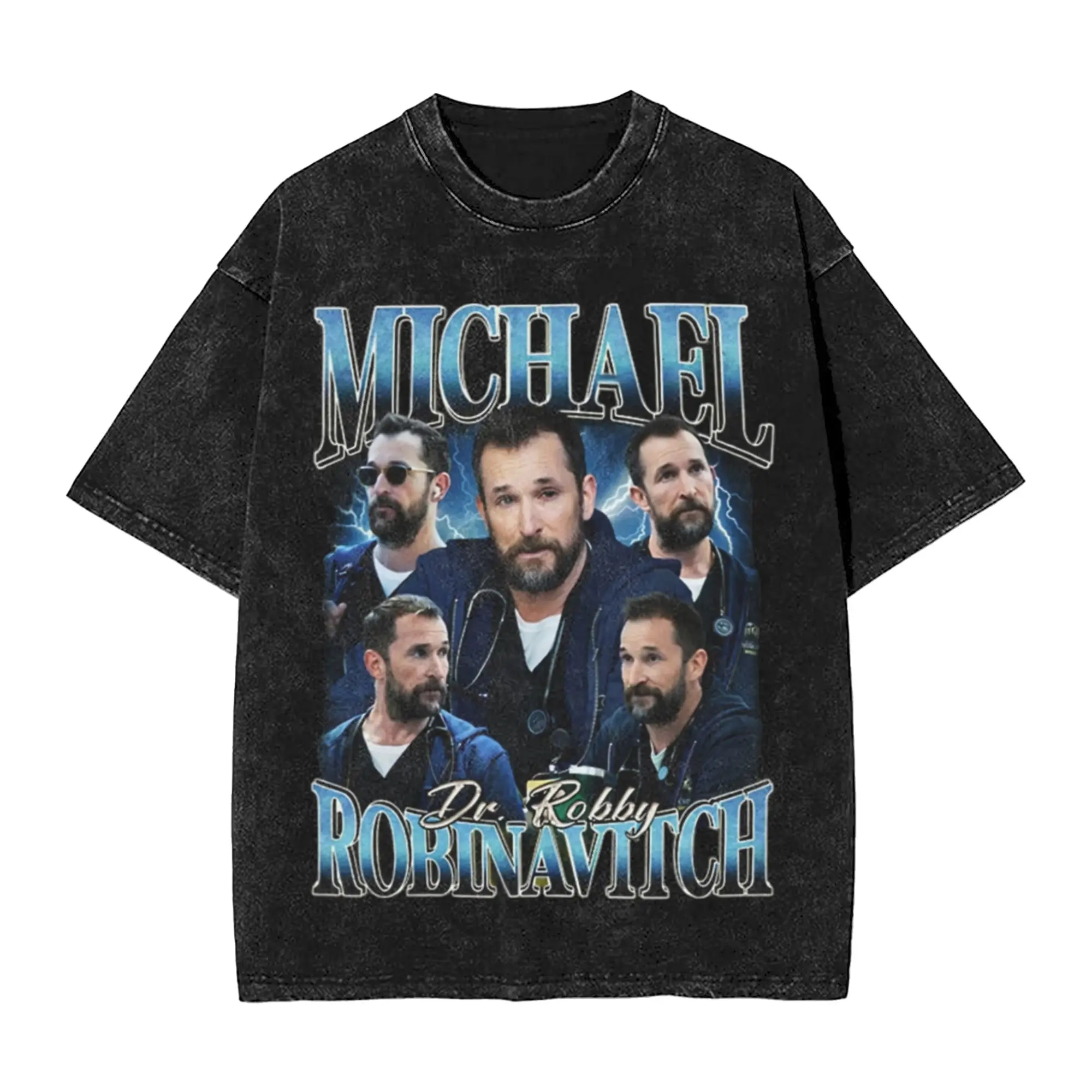 Stylish Men Women The Pitt  Tee Shirt Oversize Washed Dr. Jack Dr. Robby T Shirts Outfits