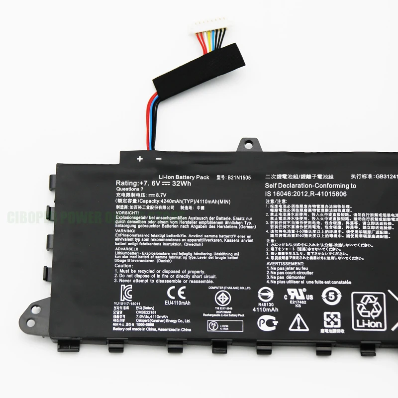 CP Original Laptop Battery B21N1505 7.6V/32Wh/ 4240mAh For E402M E402MA E402S E502S Series Small Size Tablet