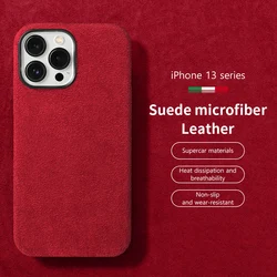 Clearance Sale for Magsafe Case Soft Suede Fur Car Leather Phone Case for iPhone 13 Pro Max 13Pro 14 Plus Magnetic Cover