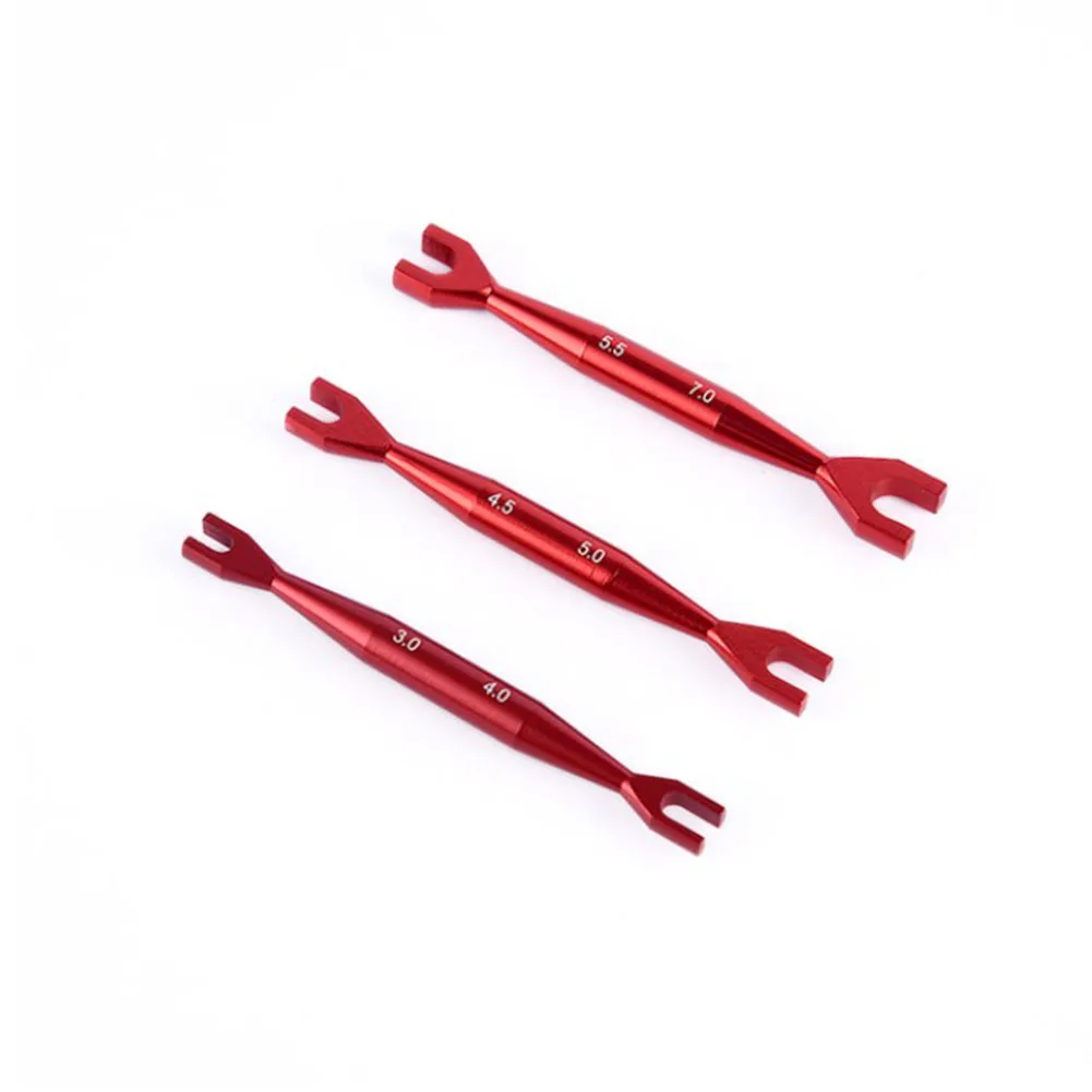 3-Pack Double End Open End Wrench Set 3-4mm 4.5-5mm 5.5-7mm Aluminum Alloy Spanner For RC Crawler Car For TAMIYA Axial SCX10