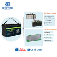 12.8V 100Ah LiFePO4 Battery Pack Build-in 100A BMS 12V 100Ah Waterproof for Solar Camper Yacht Inverter Engine Moto