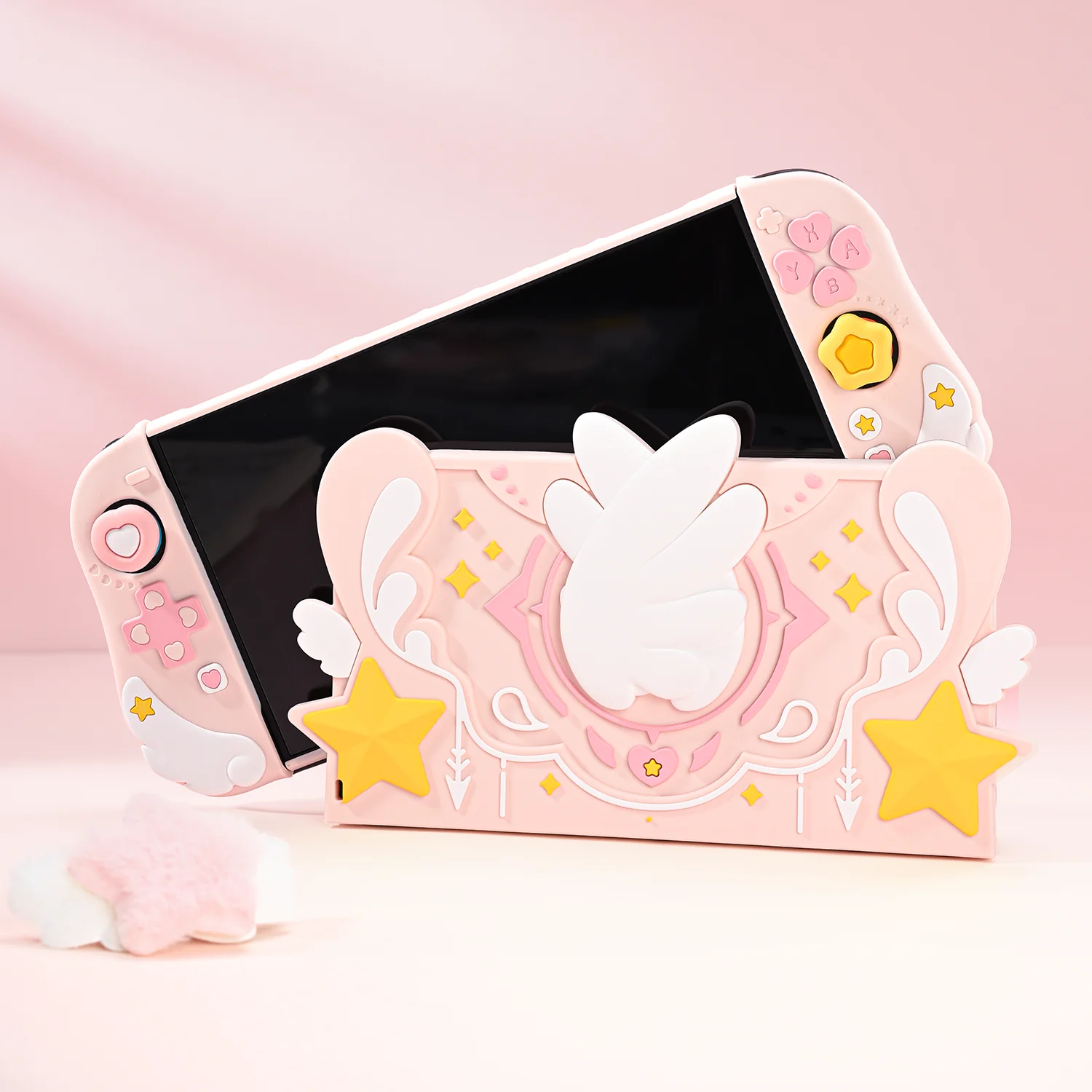 غطاء حماية GeekShare متوافق مع قاعدة شحن Switch 2، وواقي لوحة الواجهة الناعمة من سلسلة Star Wings