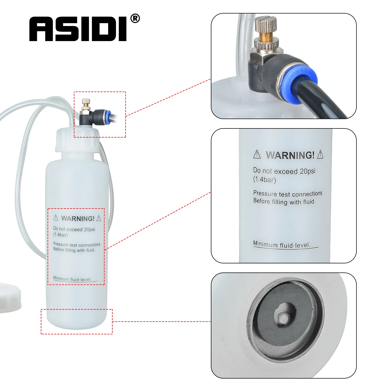 Kit de purga de líquido de embrague de purga de frenos de coche, herramienta de cambio de aceite al vacío para VW Audi