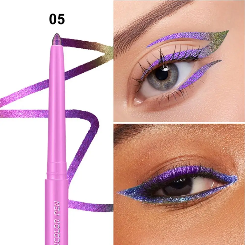 Wasserfester Lidschattenstift, langanhaltend, glatte Textur, Multi-Chrome-Eyeliner, Multi-Chrome-Glitzer-Finish, Creme-Gel-Liner für Damen
