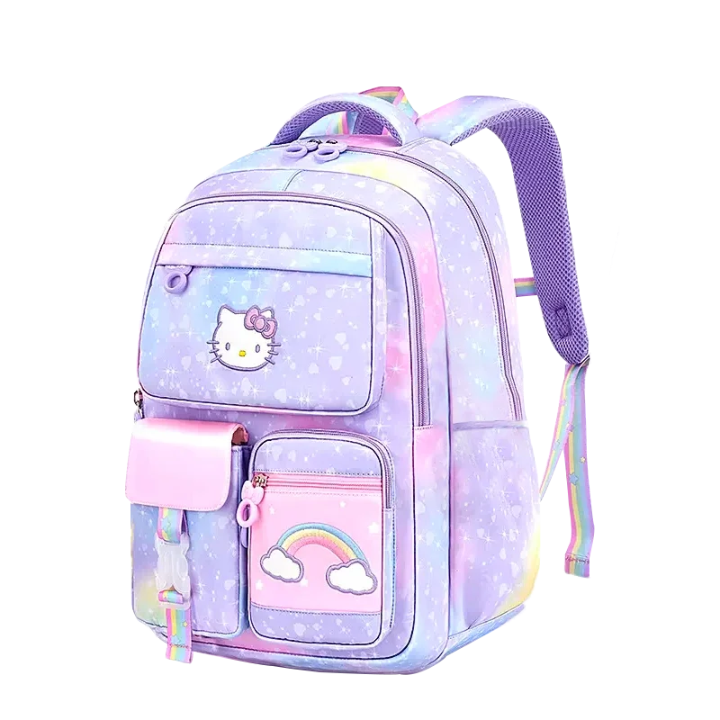 Hello Kitty backpack cute cartoon children\'s school bag small junior highschool girl large capacity load-reducing schoolbackpack