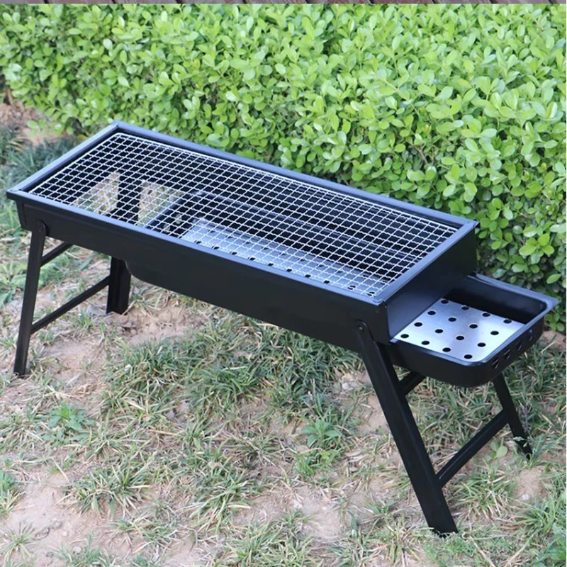 Outdoor Camping Grill Portable Grill BBQ Charcoal Grill Large Grill Stainless Steel Cooking Tool Kit for Picnic Beach Camping