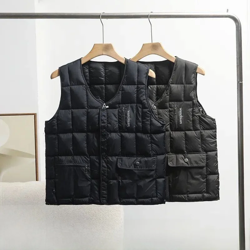 

Heirloom Gift! Men's Innerwear V-Ne Cotton Vest Jaet Autumn Winter Outdoor Layering Faionable Polyester Fiber