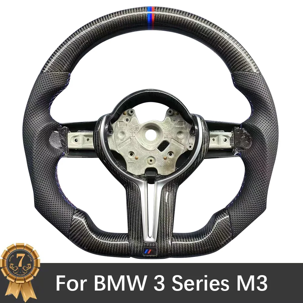 

For BMW 3 Series M3 Carbon Fiber Steering Wheel Base Perforated Leather Accessories