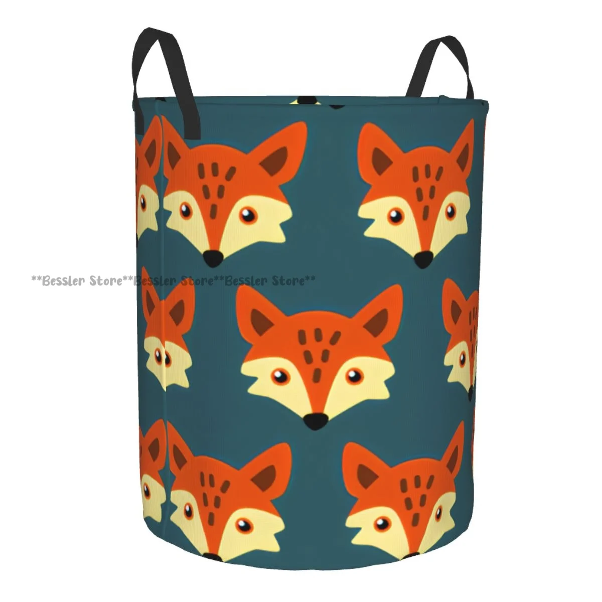 Dirty Laundry Basket Cute Little Fox Folding Clothing Storage Bucket