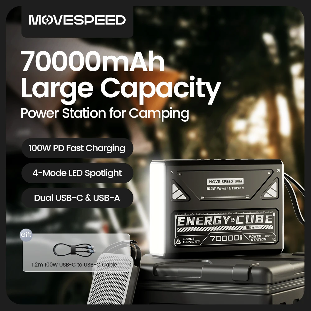 MOVESPEED Z70 Pro 보조배터리 대용량 70000mAh   고속충전 파워뱅크 100W PD c타입 보조베터리 아이폰 맥북 노트북 야외 캠핑용 대용량보조 배터리 