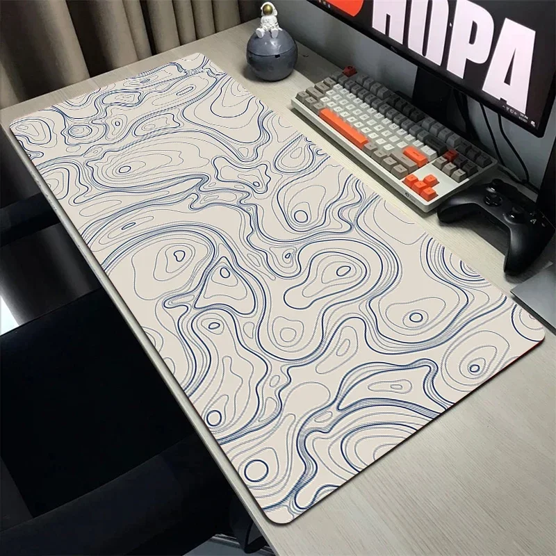 Topographic Map Art Mouse Pad Gamer Mousepad Pc Gaming Accesorios Desk Mat Computer Keyboard Deskmat Non-slip rubber Table Pads