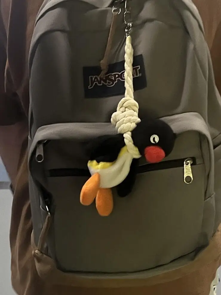 

Penguin Toy Keychain Bapa Accory Funny Sling Doll Boyfriend Gift Bag Pendant Ornament Cute Animal aped Leather Tag