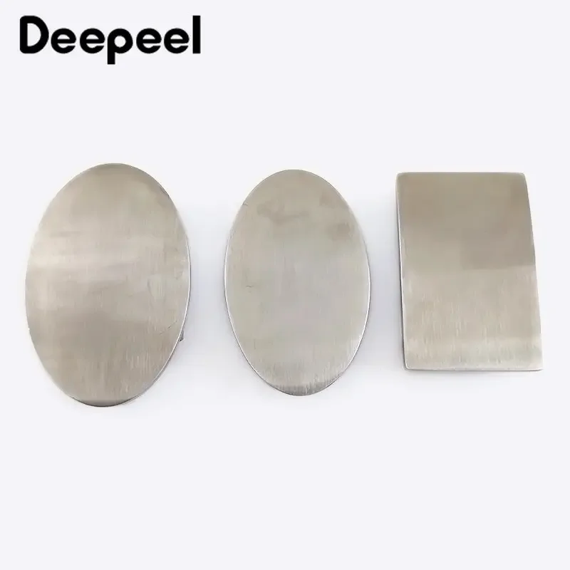 Deepeel 35mm/40mm Stainless Steel Belt Buckles Men's Waistband Buckle Head Leather Crafts Metal Automatic Smooth Plate Button up