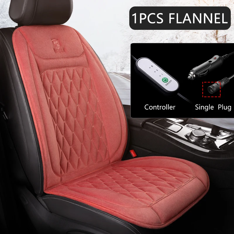 12V Beheizte Auto Sitzkissen Tuch/Flanell Auto Sitz Heizung Winter Wärmer Sitz Heizung Auto Zubehör Heizung Pads set Universal sitzheizung auto – Detail 19