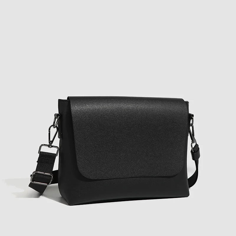 

Простая однотонная мужская сумка, повседневные сумки через плечо, мужские черные клатчи из искусственной кожи, сумка-конверт в винтажном стиле