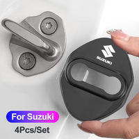 4PCS Car Door Lock Cover Stainless Steel Protection Accessories For Suzuki Vitara Jimny Swift Ignis Alto SX4 Splash Baleno Swace