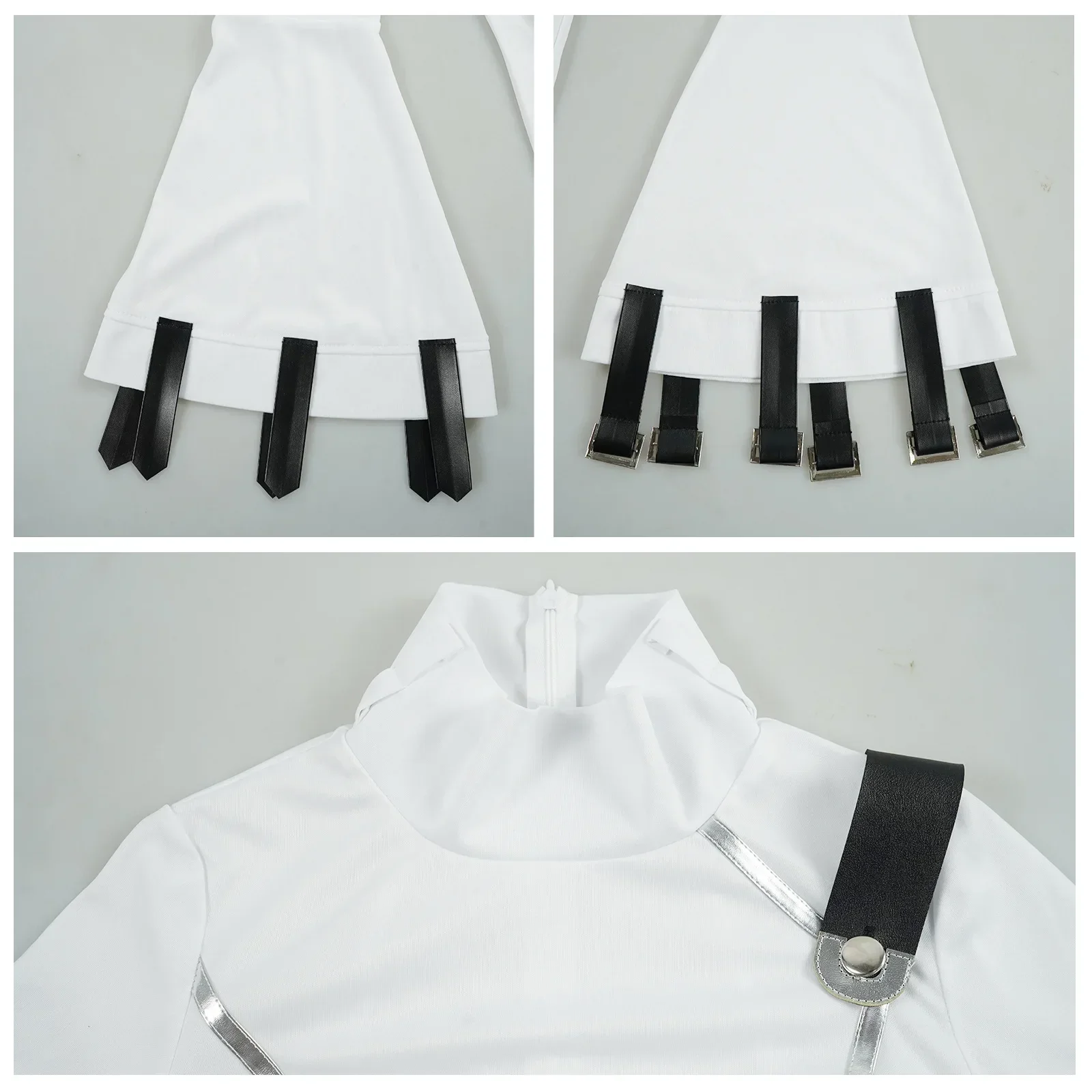 Anime Lelouch of the Rebellion Cosplay Costume C.C. Women White Tight Jumpsuit Belt Sets Halloween Party Dress view 5