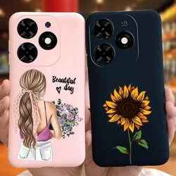 Fashion Girl Sunflower Case For Infinix Smart 8 2024 Soft Silicon TPU Jelly Phone Bumper For Infinix Smart8 X6525 Back Cover