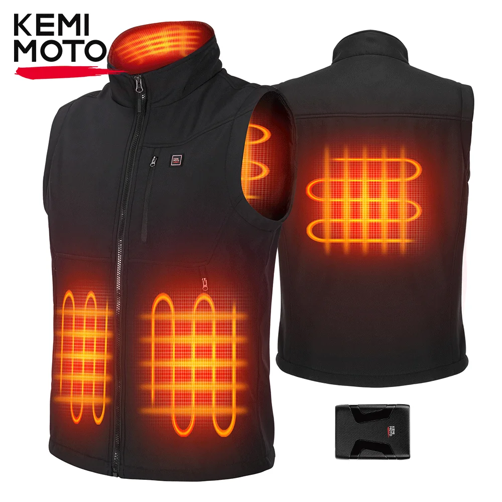 

Heated Vest Unisex Thermal Jacket with10000mAh Safe Battery Cold Weather Water repellent 6 Heating Areas for Riding Skiing Gear