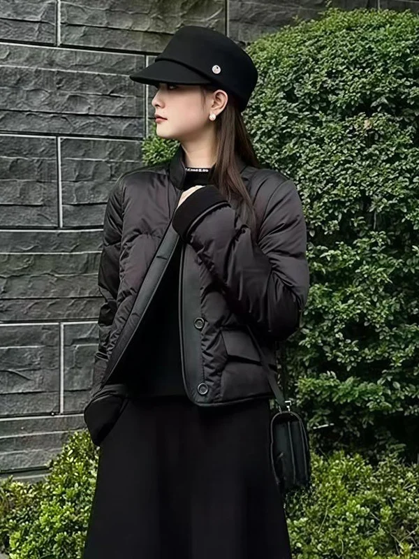 

Premium Feel Quilted ort down Cotton Jaet Women Winter New Loose Slimming Lightweight Warm Cotton Coat Outerwear