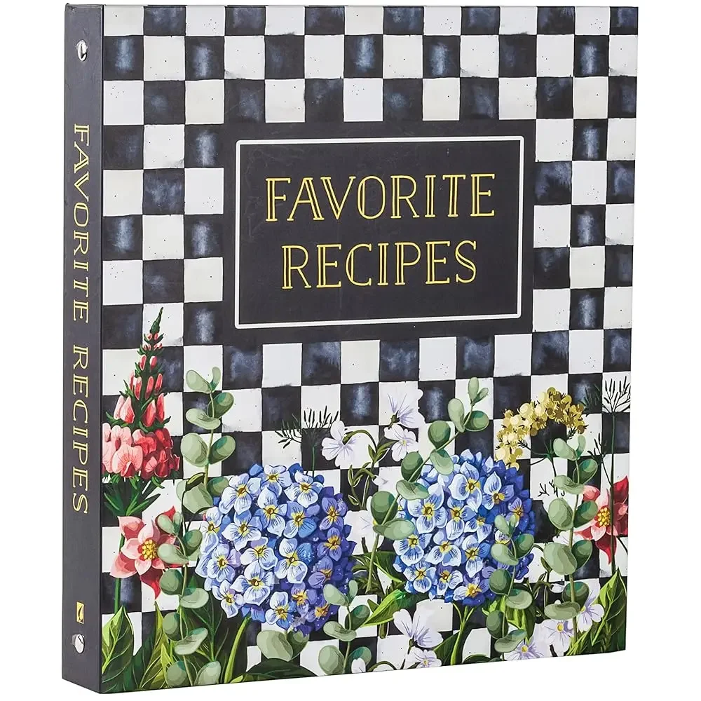 Free Shipping Deluxe Recipe Binder - Favorite Recipes (Hydrangea) - Write In Your Own Recipes