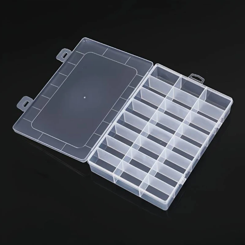 24 Grid Transparent Storage Boxes Hardware Buttons Fishing Jewellery Accessories Packaging Boxes Stationery Storage Boxes